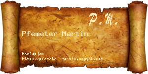 Pfemeter Martin névjegykártya